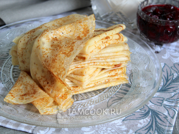 Блинчики «Три стакана», рецепт с фото