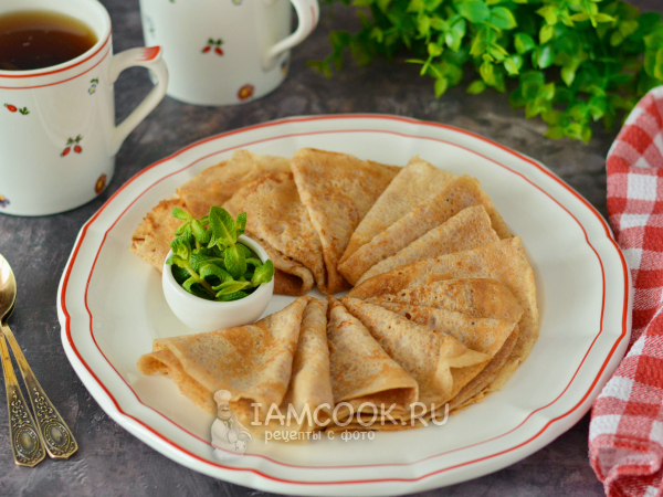 Постные блины из цельнозерновой муки, рецепт с фото