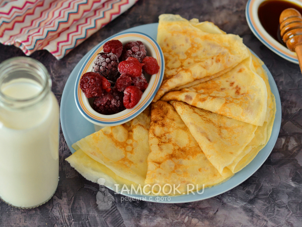 Блины на сливках и воде, рецепт с фото