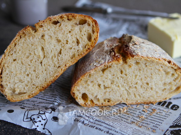 Хлеб на закваске без замеса, рецепт с фото
