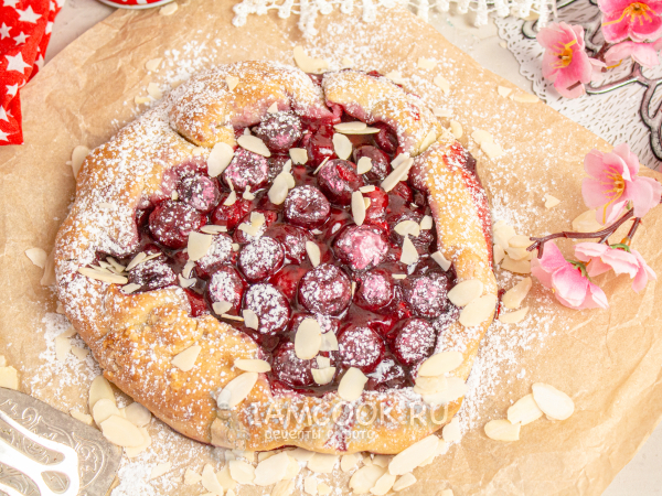 Постная галета с вишней, рецепт с фото