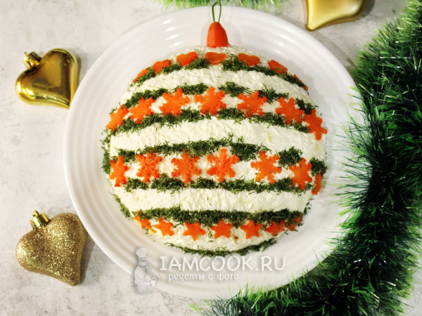 Салат «Новогодний шар» с тунцом, рецепт с фото