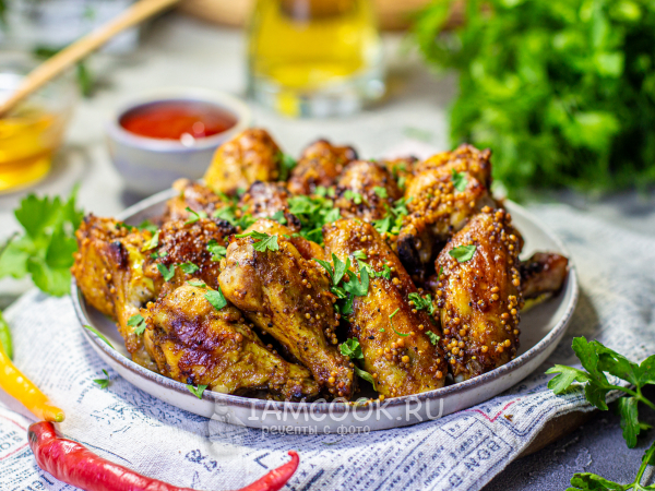 Острые крылышки к пиву в духовке, рецепт с фото