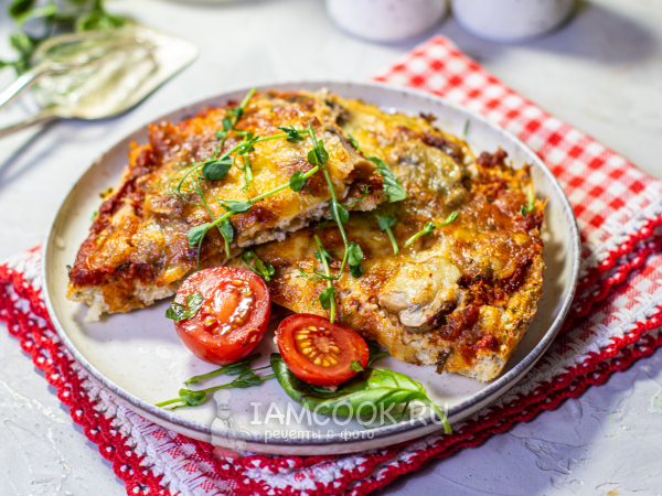 ПП пицца из цветной капусты, рецепт с фото