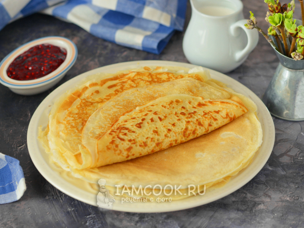Блины на кислых сливках, рецепт с фото