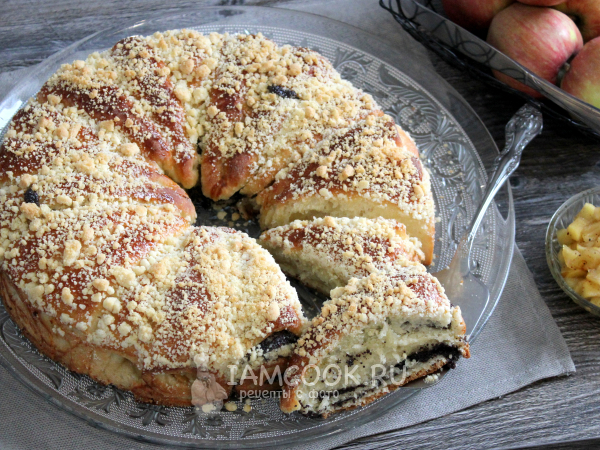 Пирог из дрожжевого теста с разными начинками, рецепт с фото