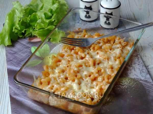 Сырые макароны в духовке с сыром, рецепт с фото