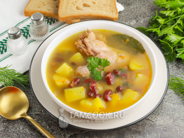 Куриный суп с красной фасолью (сухой), рецепт с фото