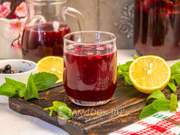 Лимонад с черной смородиной, рецепт с фото