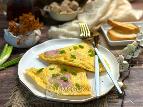 Фриттата с ветчиной и сыром, рецепт с фото