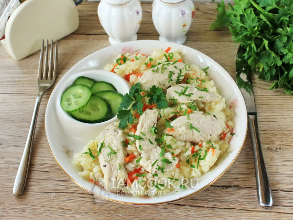Куриное филе грудки с рисом в духовке, рецепт с фото