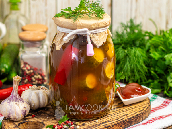 Маринованные огурцы с кетчупом чили без стерилизации, рецепт с фото