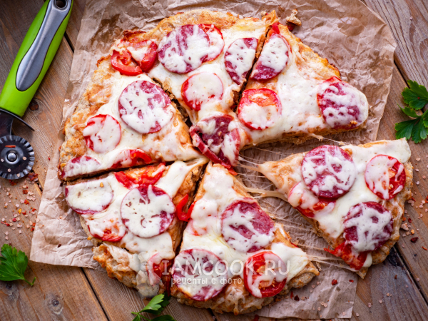 Пицца из цельнозерновой муки без дрожжей, рецепт с фото