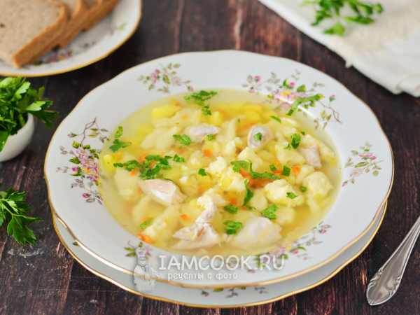 Куриный суп с картофельными клецками, рецепт с фото
