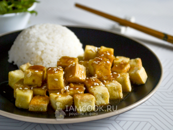 Жареный тофу с соевым соусом, рецепт с фото