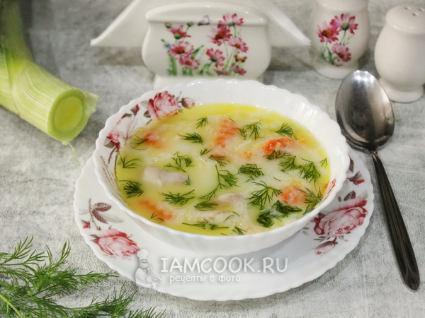 Сырный суп с луком-пореем, рецепт с фото