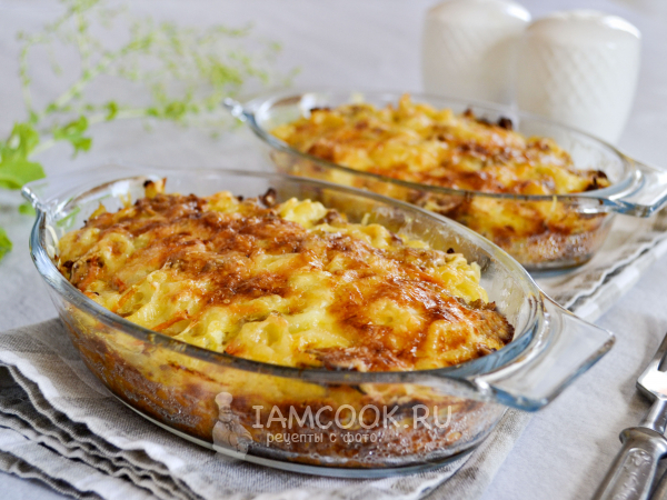 Макароны с фаршем и овощами в духовке, рецепт с фото