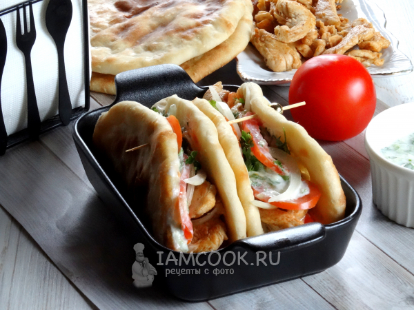 Гирос с курицей, рецепт с фото