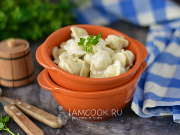 Пельмени со сливками на сковороде, рецепт с фото