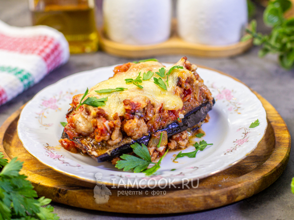 Баклажаны слоями с фаршем в духовке, рецепт с фото