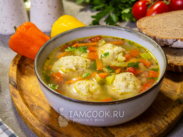 Суп с куриными тефтелями, рецепт с фото