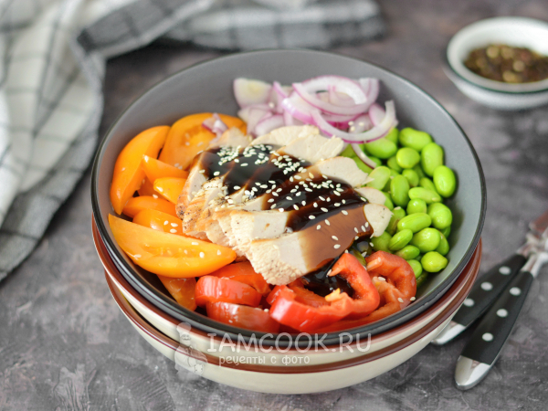 Боул с курицей и овощами, рецепт с фото