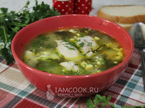 Щавелевый суп с жареной картошкой, рецепт с фото