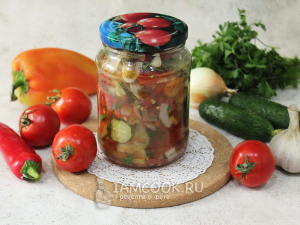 Салат «Вкус блаженства» на зиму, рецепт с фото