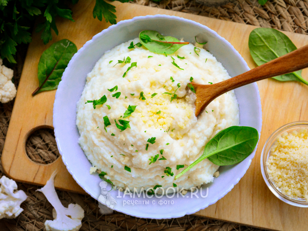 Пюре из цветной капусты с сыром, рецепт с фото