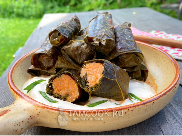 Голубцы в листьях хрена, рецепт с фото