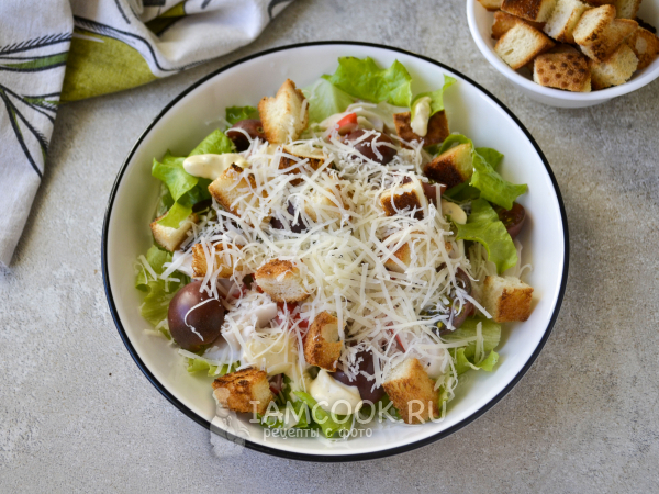 Салат «Цезарь» с крабовыми палочками, рецепт с фото