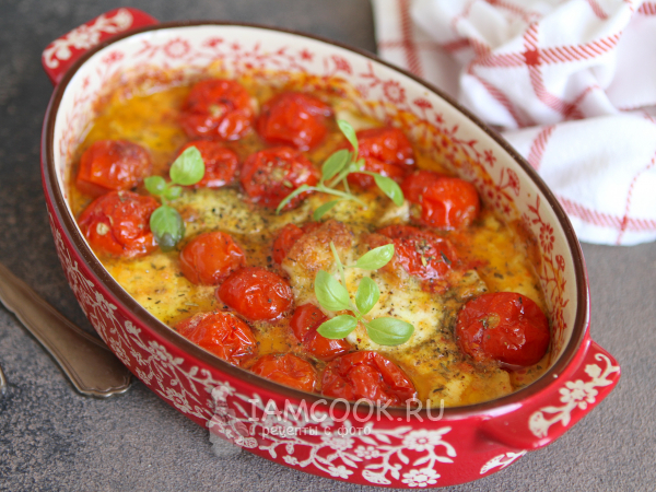 Помидоры, запеченные с сыром и чесноком, рецепт с фото