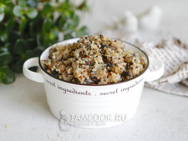 Киноа с курицей и грибами, рецепт с фото