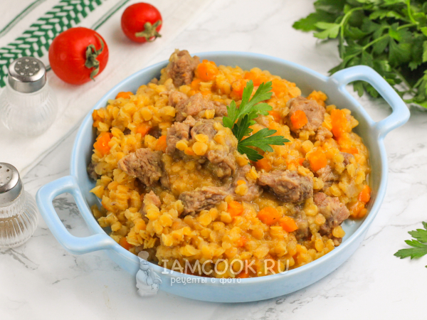 Говядина с красной чечевицей, рецепт с фото