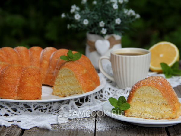 Лимонный бисквит с лимонным курдом, рецепт с фото
