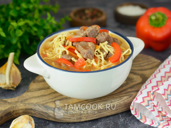 Лагман из баранины в мультиварке, рецепт с фото