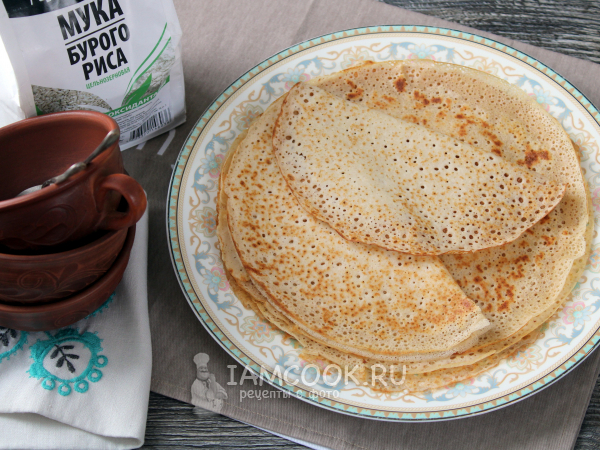 Блины из цельнозерновой рисовой муки, рецепт с фото