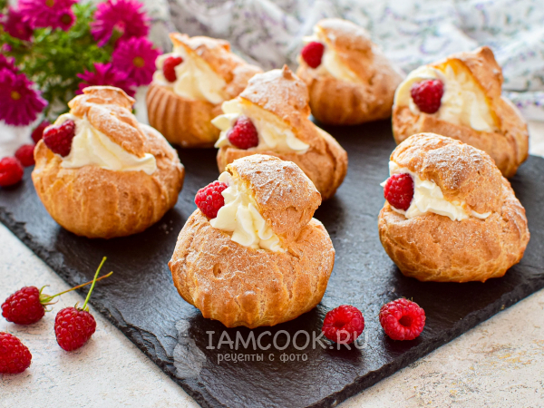Профитроли с кремом чиз, рецепт с фото