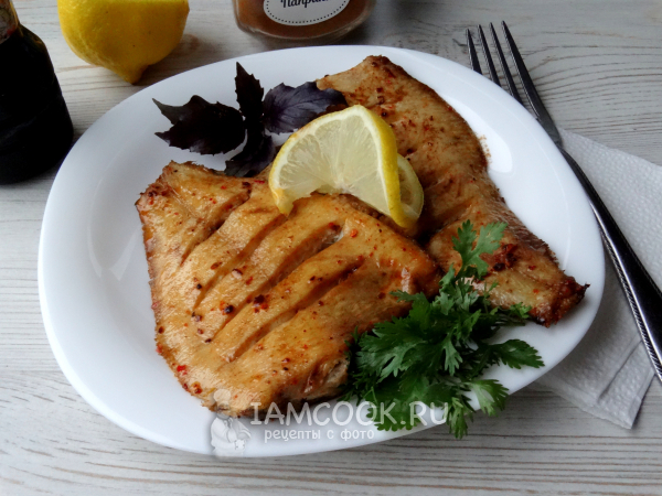 Камбала в соевом соусе в духовке, рецепт с фото