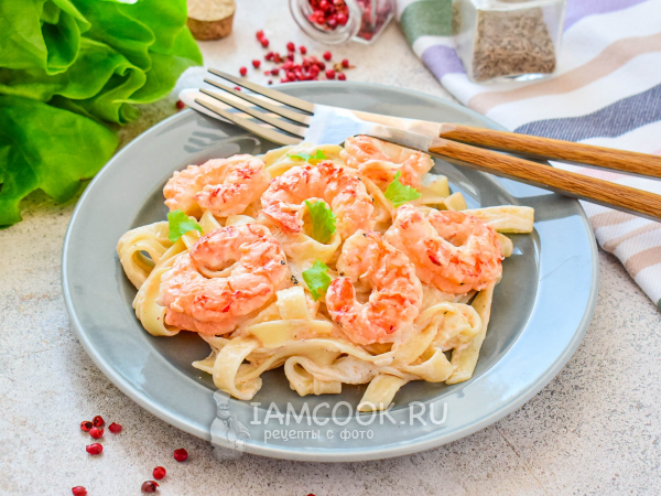 Паста с рикоттой и креветками, рецепт с фото