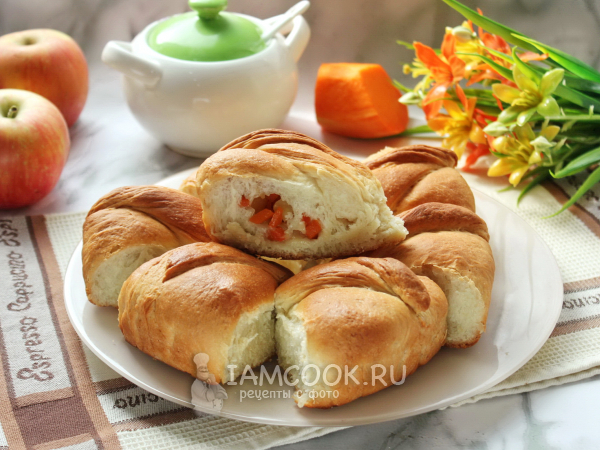 Постный пирог с тыквой и яблоками, рецепт с фото