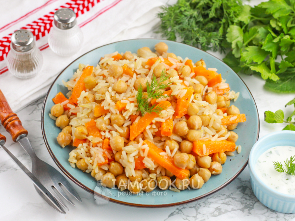 Веганский плов с нутом, рецепт с фото