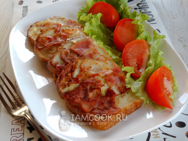 Гренки с беконом, рецепт с фото