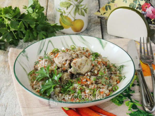 Гречка с мясом в банке в духовке, рецепт с фото