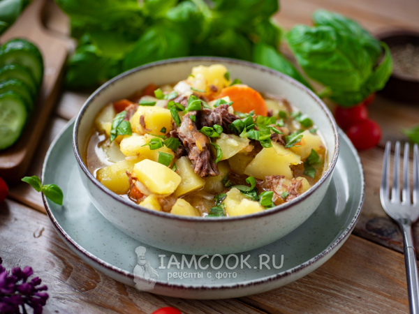 Картошка с тушенкой в афганском казане, рецепт с фото