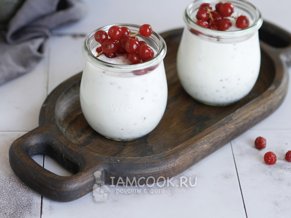 Семена чиа с кефиром на ночь, рецепт с фото