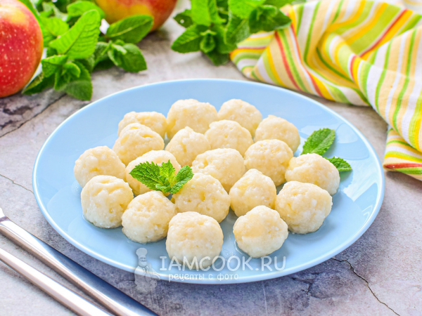 Ленивые вареники с яблоком, рецепт с фото