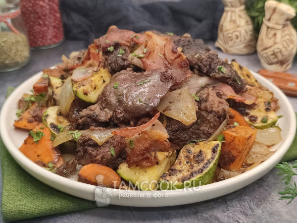 Жаркое из куриной печени, рецепт с фото