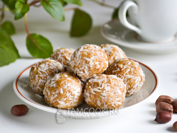 Постные конфеты с кокосовой стружкой, рецепт с фото