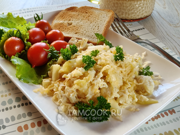 Скрэмбл с кабачком, рецепт с фото